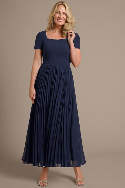 Robe Cérémonie Plissée Marine - gallery 6