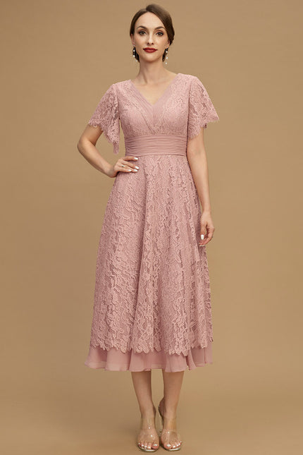 Robe Cérémonie Dentelle Rose Poudré - gallery 4