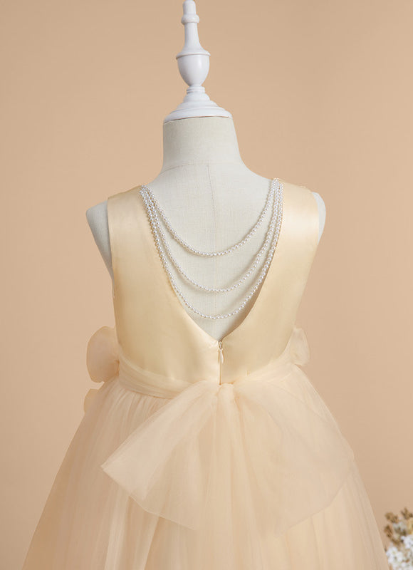 Robe Cérémonie Tulle Florale Ivoire - gallery 3