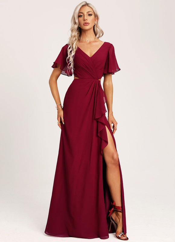 Robe Cérémonie Longue Volants Rose - gallery 6