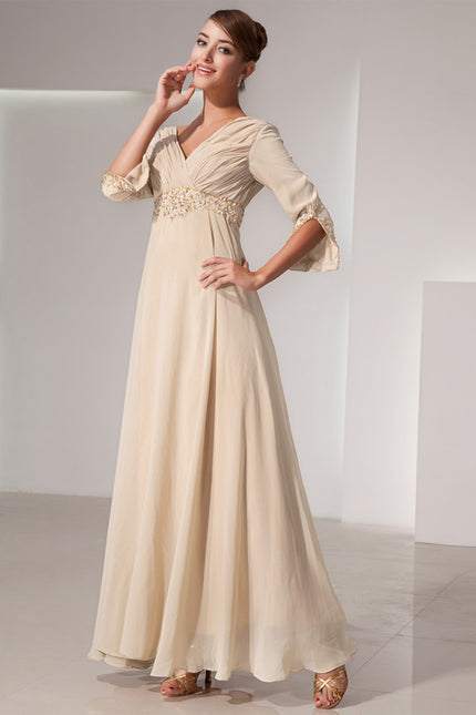 Robe Cérémonie Luxe Plissé Perlé - gallery 1