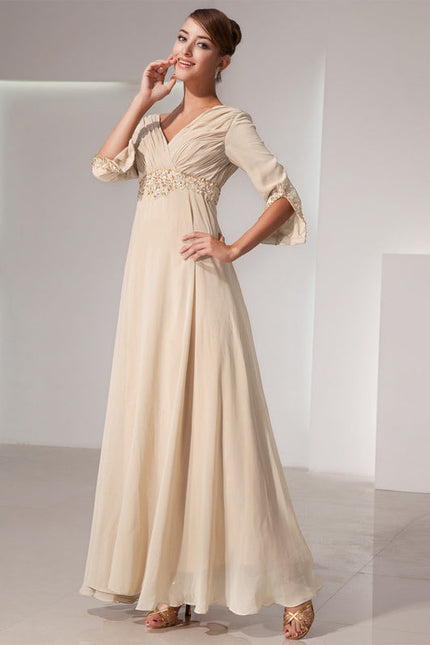 Robe Cérémonie Luxe Plissé Perlé - gallery 1