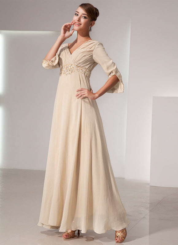 Robe Cérémonie Luxe Plissé Perlé - gallery 1