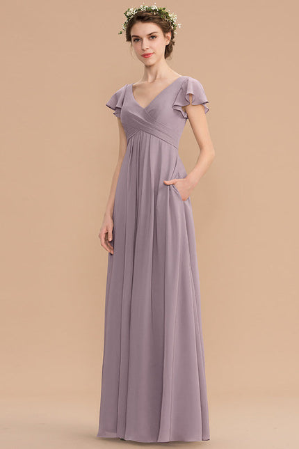 Robe Cérémonie Longue Volants Rose - gallery 3