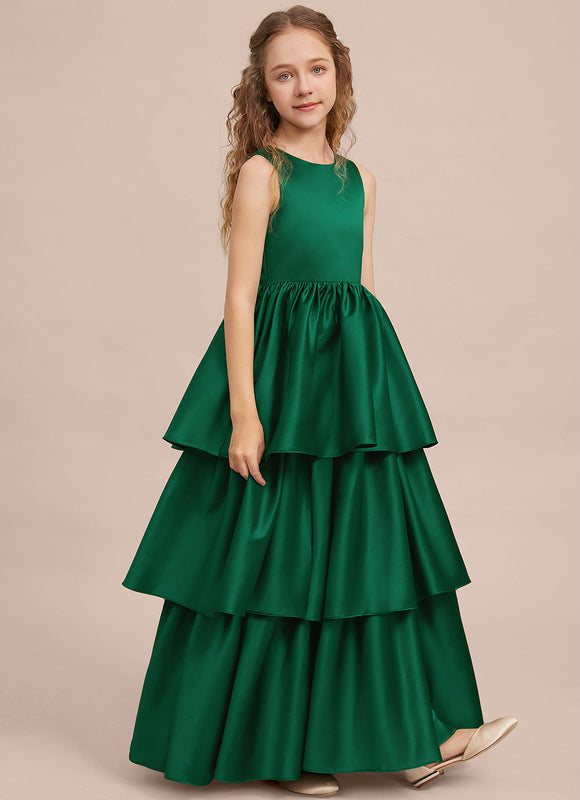 Robe Cérémonie Satin Vert Émeraude - gallery 7