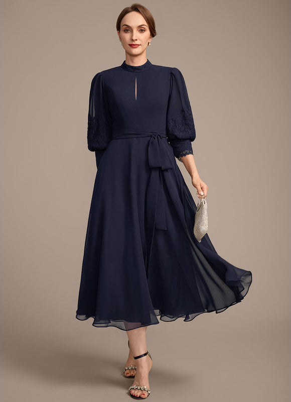 Robe Cérémonie Col Montant Marine - gallery 2