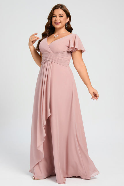 Robe Cérémonie Longue Volants Rose - gallery 9