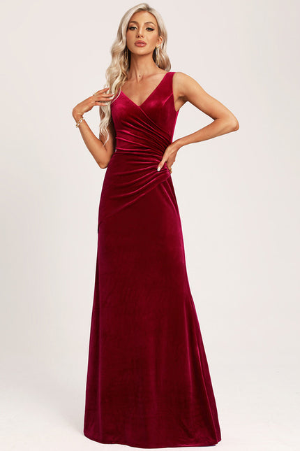 Robe Cérémonie Rouge Velours Chic
