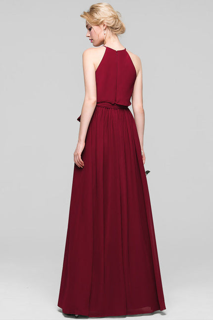 Robe Cérémonie Lilas Mousseline Col Rond - gallery 4