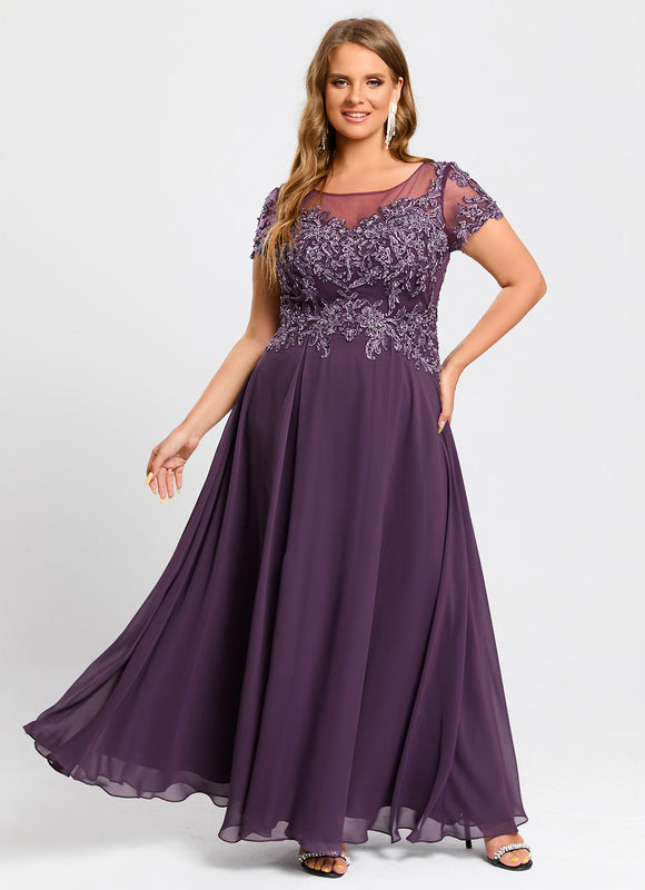 Robe Cérémonie Longue Violette Brodée - gallery 6