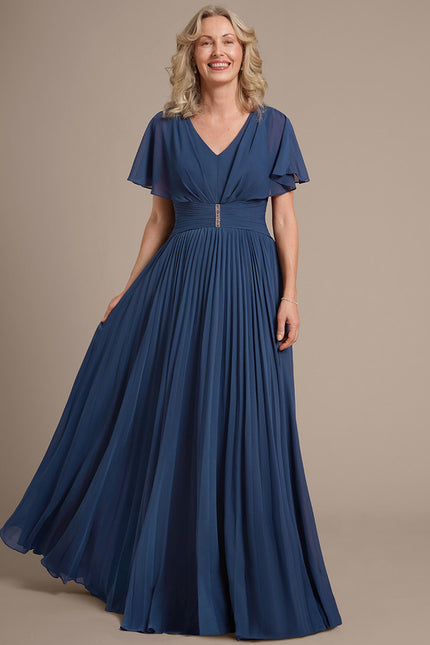 Robe Cérémonie Fluide Bleu Nuit - gallery 4