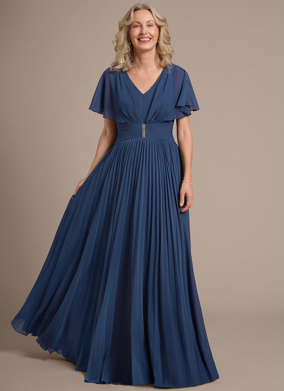 Robe Cérémonie Fluide Bleu Nuit - gallery 4