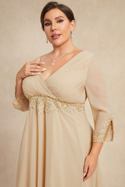 Robe Cérémonie Luxe Plissé Perlé - gallery 9