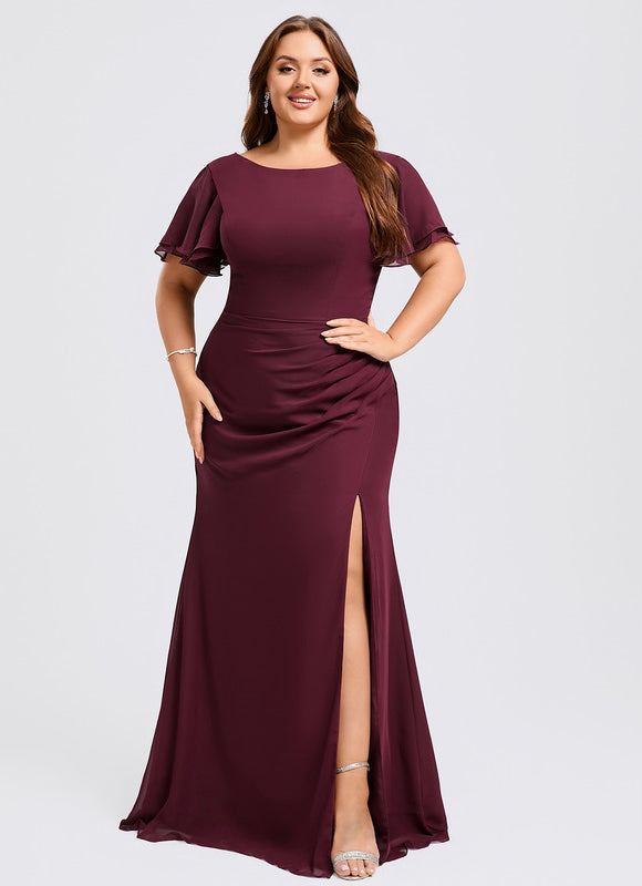 Robe Cérémonie Col Bateau Fendue - gallery 7