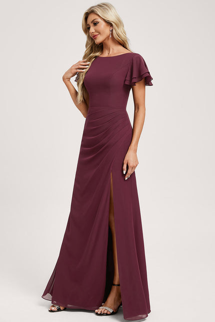 Robe Cérémonie Col Bateau Fendue - gallery 3