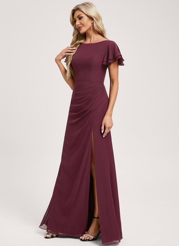 Robe Cérémonie Col Bateau Fendue - gallery 3