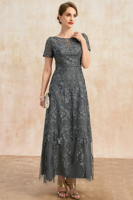 Robe Cérémonie Longue Violette Brodée - gallery 4