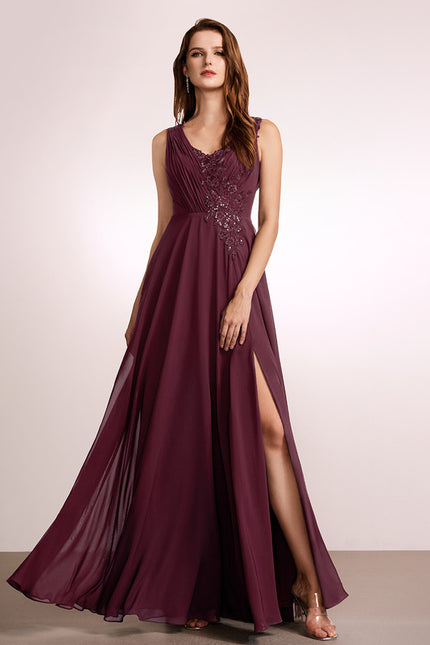 Robe Cérémonie Longue Rose Élégante