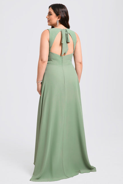 Robe Cérémonie Asymétrique Verte - gallery 9