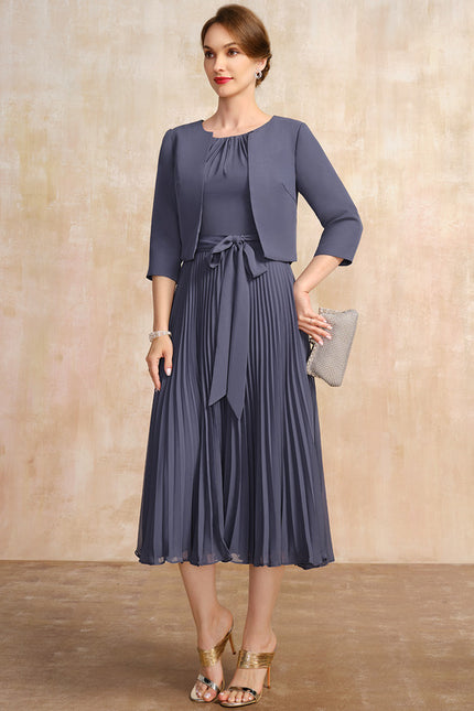 Robe Cérémonie Plissée Sombre - gallery 1