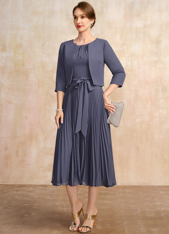 Robe Cérémonie Plissée Sombre - gallery 1