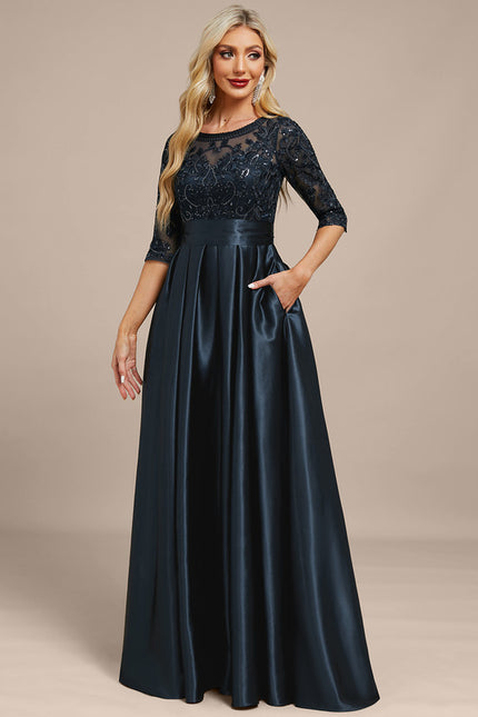 Robe Cérémonie Élégante Nuit Satinée - gallery 3