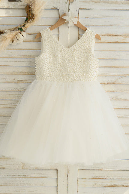 Robe Cérémonie Perles Éthérée