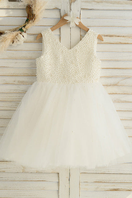 Robe Cérémonie Perles Éthérée