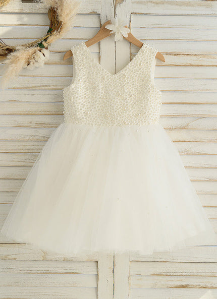 Robe Cérémonie Perles Éthérée