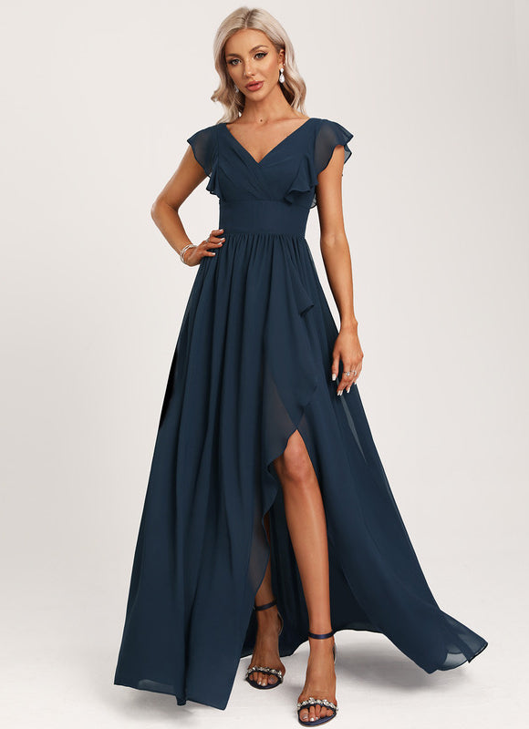 Robe Cérémonie Longue Volants Rose - gallery 1