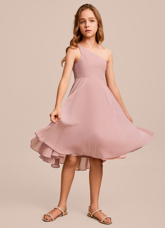 Robe Cérémonie Asymétrique Rose Pâle - gallery 3