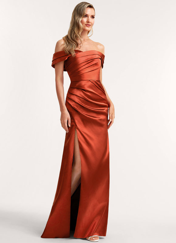 Robe Cérémonie Satin Cuivrée - gallery 1