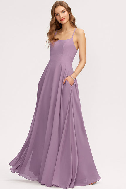 Robe Cérémonie Longue Beige Satinée