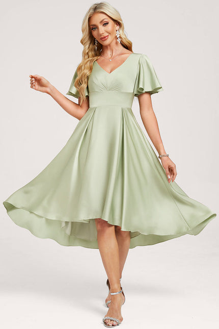 Robe Cérémonie Veste Asymétrique Satinée - gallery 2