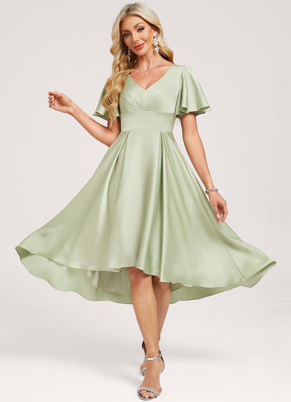Robe Cérémonie Veste Asymétrique Satinée - gallery 2
