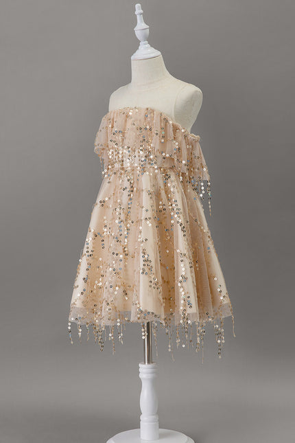 Robe Cérémonie Pailletée Dorée - gallery 2