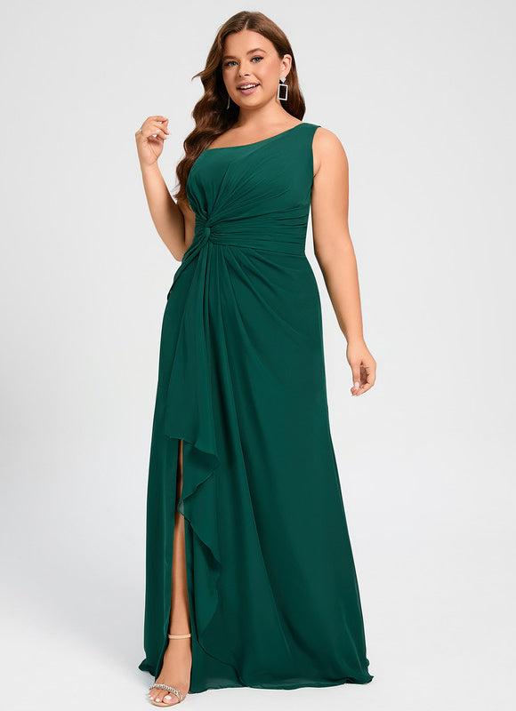 Robe Cérémonie Élégance Asymétrique Vert - gallery 9