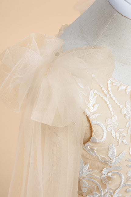 Robe Dentelle Beige Ceremonie - gallery 7