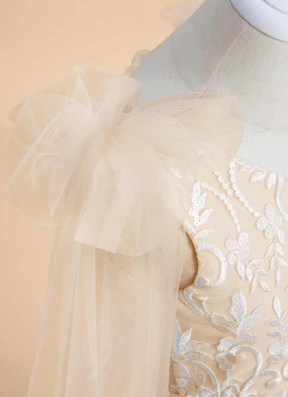 Robe Dentelle Beige Ceremonie - gallery 7