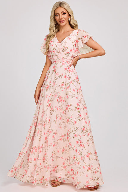 Robe Cérémonie Longue Volants Rose - gallery 3