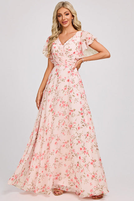 Robe Cérémonie Longue Volants Rose - gallery 3