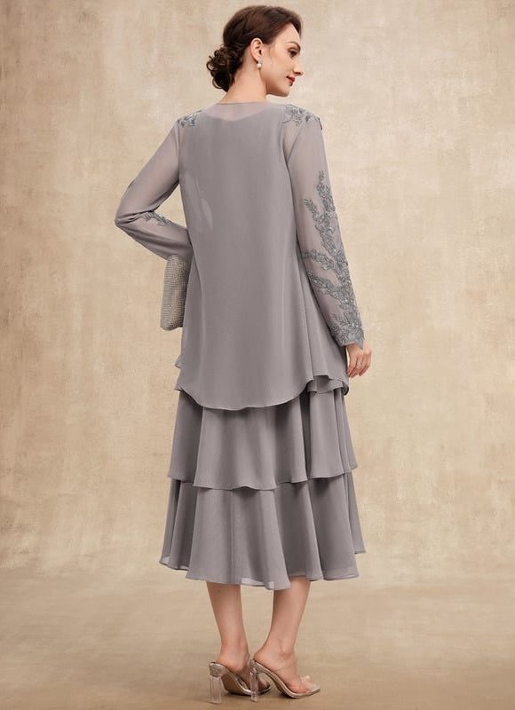 Robe Cérémonie Gris Flottant - gallery 4