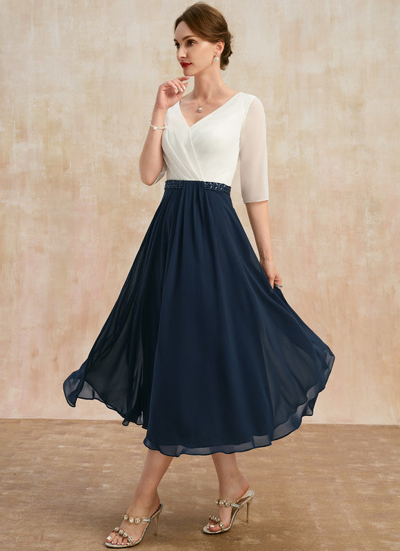 Robe Cérémonie Vaporeuse Bicolore Élégante - gallery 4