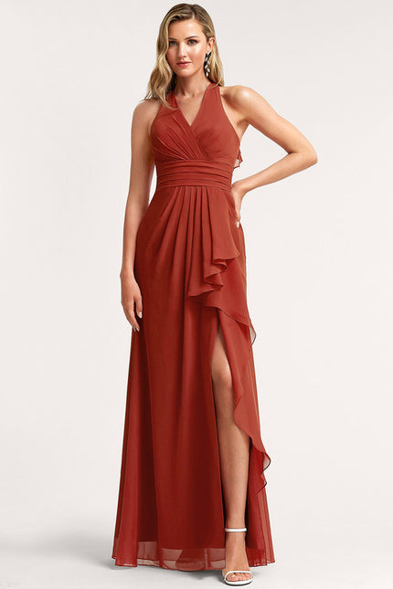 Robe Cérémonie Longue Volants Rose - gallery 1