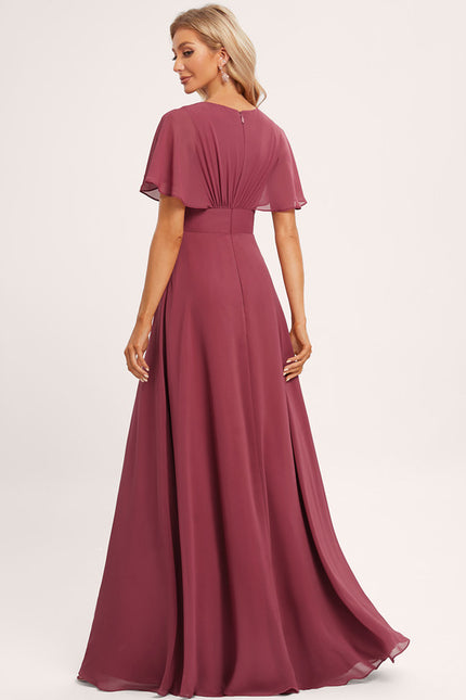 Robe Cérémonie Longue Volants Rose - gallery 1