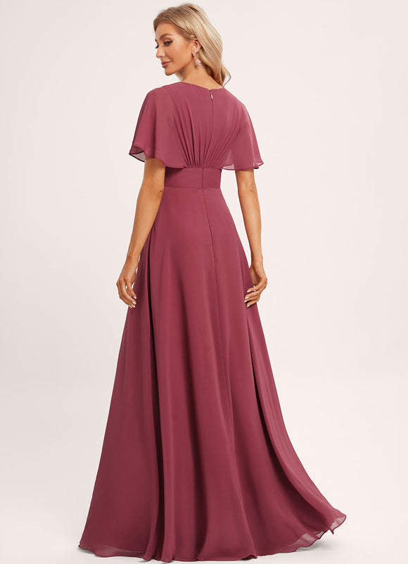 Robe Cérémonie Longue Volants Rose - gallery 1