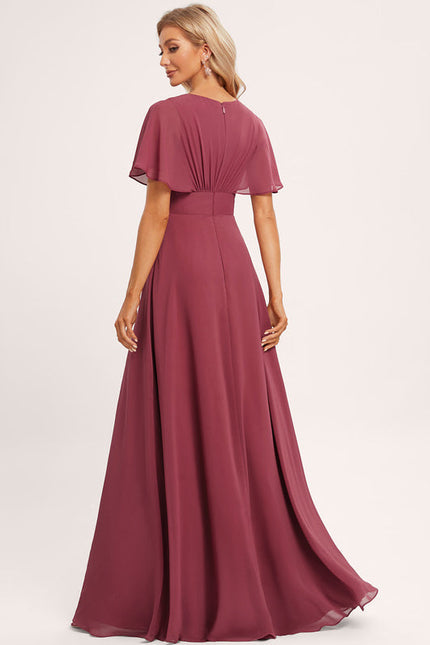 Robe Cérémonie Longue Volants Rose - gallery 1