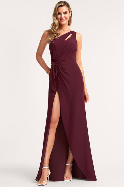 Robe Cérémonie Asymétrique Bordeaux - gallery 2