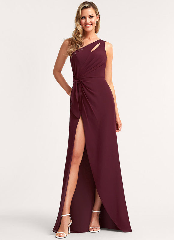 Robe Cérémonie Asymétrique Bordeaux - gallery 2