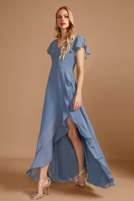 Robe Cérémonie Fluide Marine Élégante - gallery 3